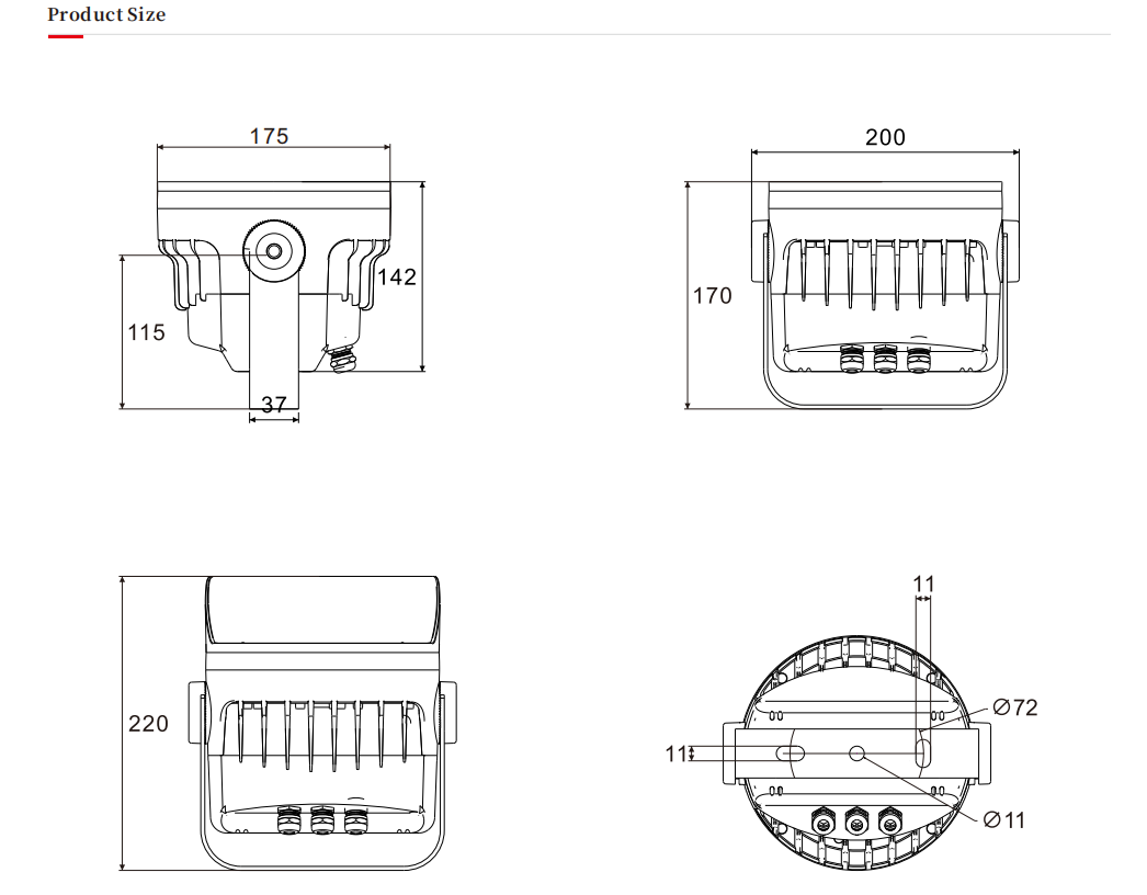户外圆形投光灯，LED户外圆形投光灯